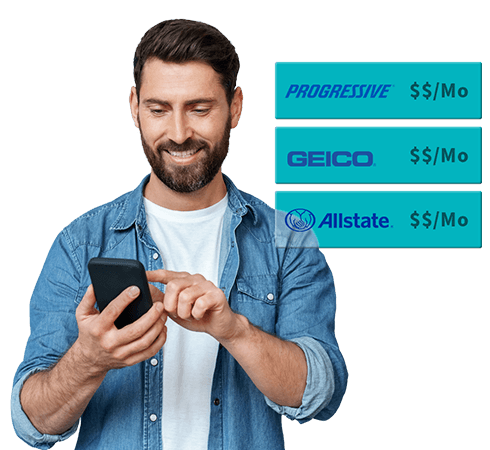 Man comparing auto insurance rates