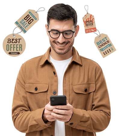 Man comparing auto insurance rates